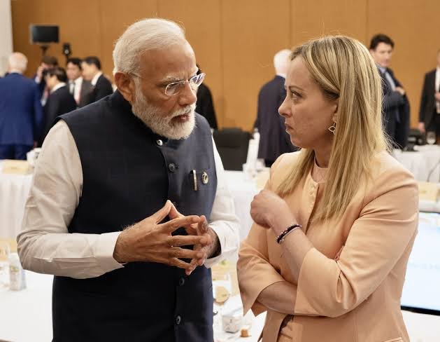 Giorgia Meloni and Narendra Modi
